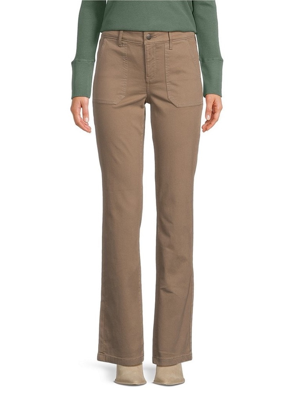 NYDJ Marilyn Straight Leg High-Rise Utility Pocket Jeans